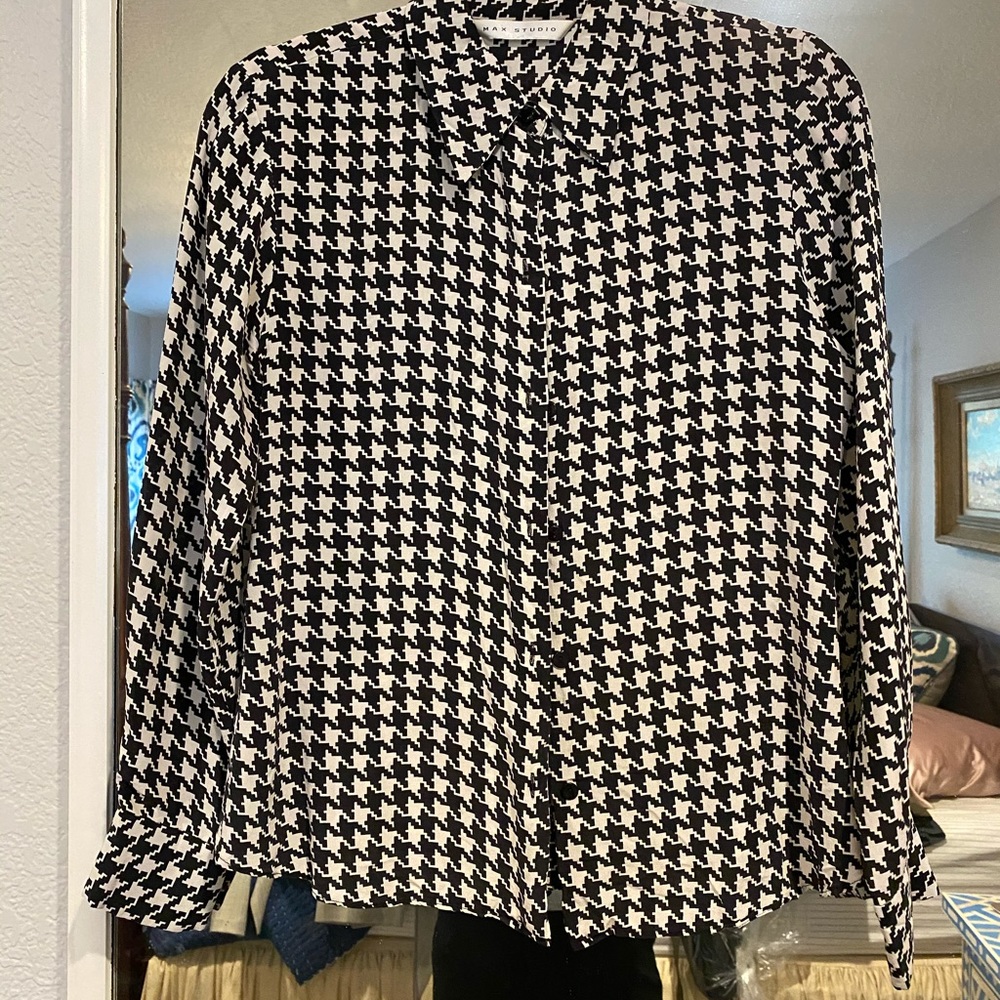 Silk houndstooth blouse - Max Studio